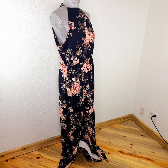 Lulus Black Floral Print Halter Maxi Dress - Picture 11 of 13